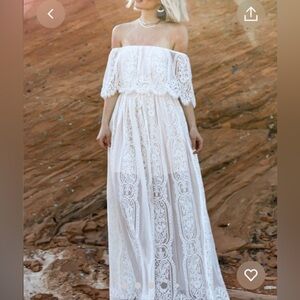 Ivory off the shoulder Baltic Born dress size Large